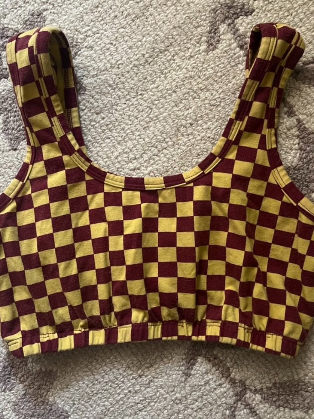 ARQ checked bra GUC Large (but runs smaller than average ARQ bras)